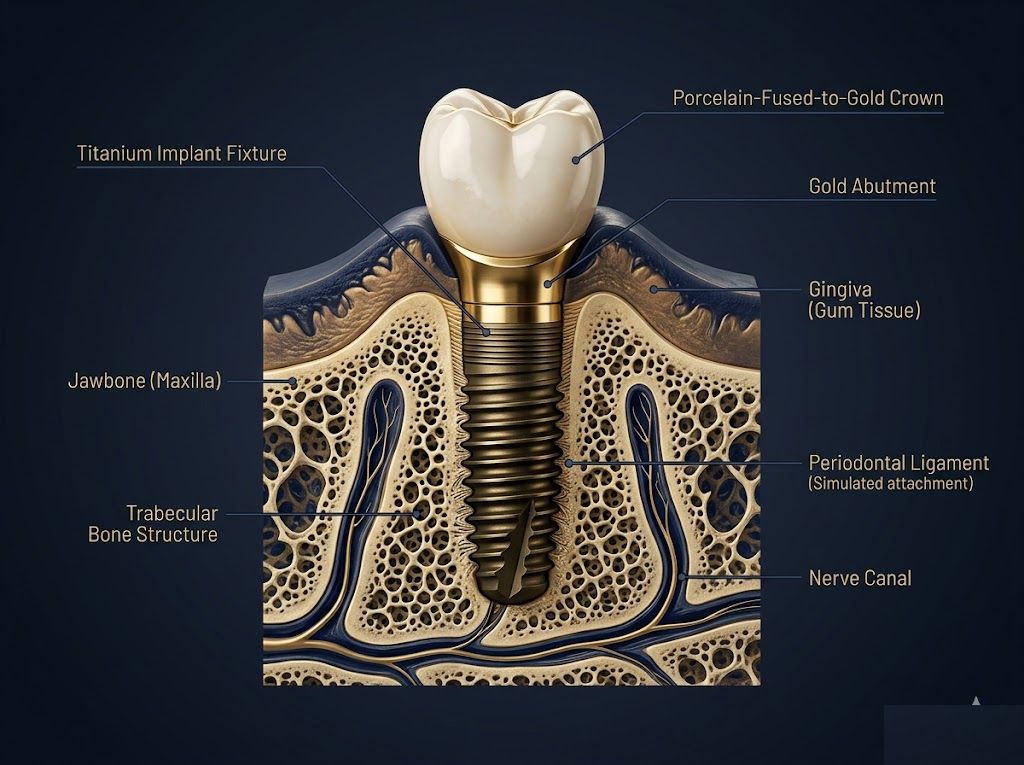 Dental implant illustration